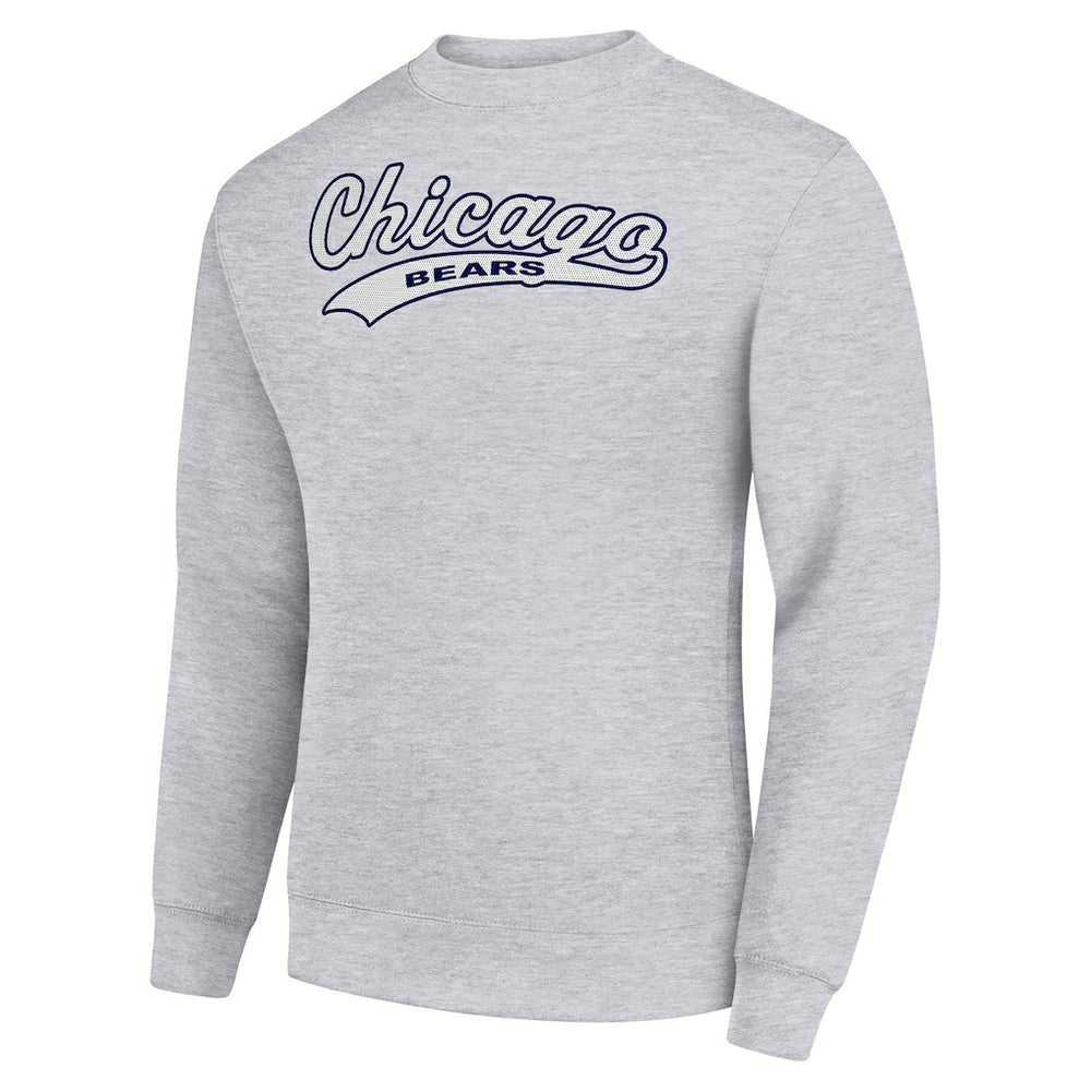 Starter Tailsweep Team Graphic Tri-Blend Fleece Pullover Sweatshirt - Chicago Bears Pullover