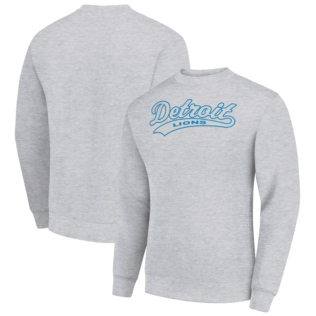 Starter Tailsweep Team Graphic Tri-Blend Fleece Pullover Sweatshirt - Detroit Lions Pullover