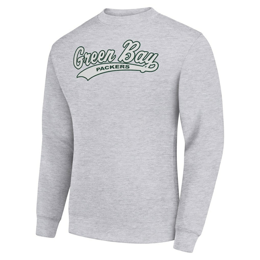 Starter Tailsweep Team Graphic Tri-Blend Fleece Pullover Sweatshirt - Green Bay Packers Pullover