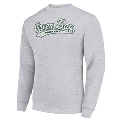 Starter Tailsweep Team Graphic Tri-Blend Fleece Pullover Sweatshirt - Green Bay Packers Pullover