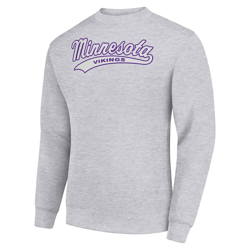 Starter Tailsweep Team Graphic Tri-Blend Fleece Pullover Sweatshirt - Minnesota Vikings Pullover
