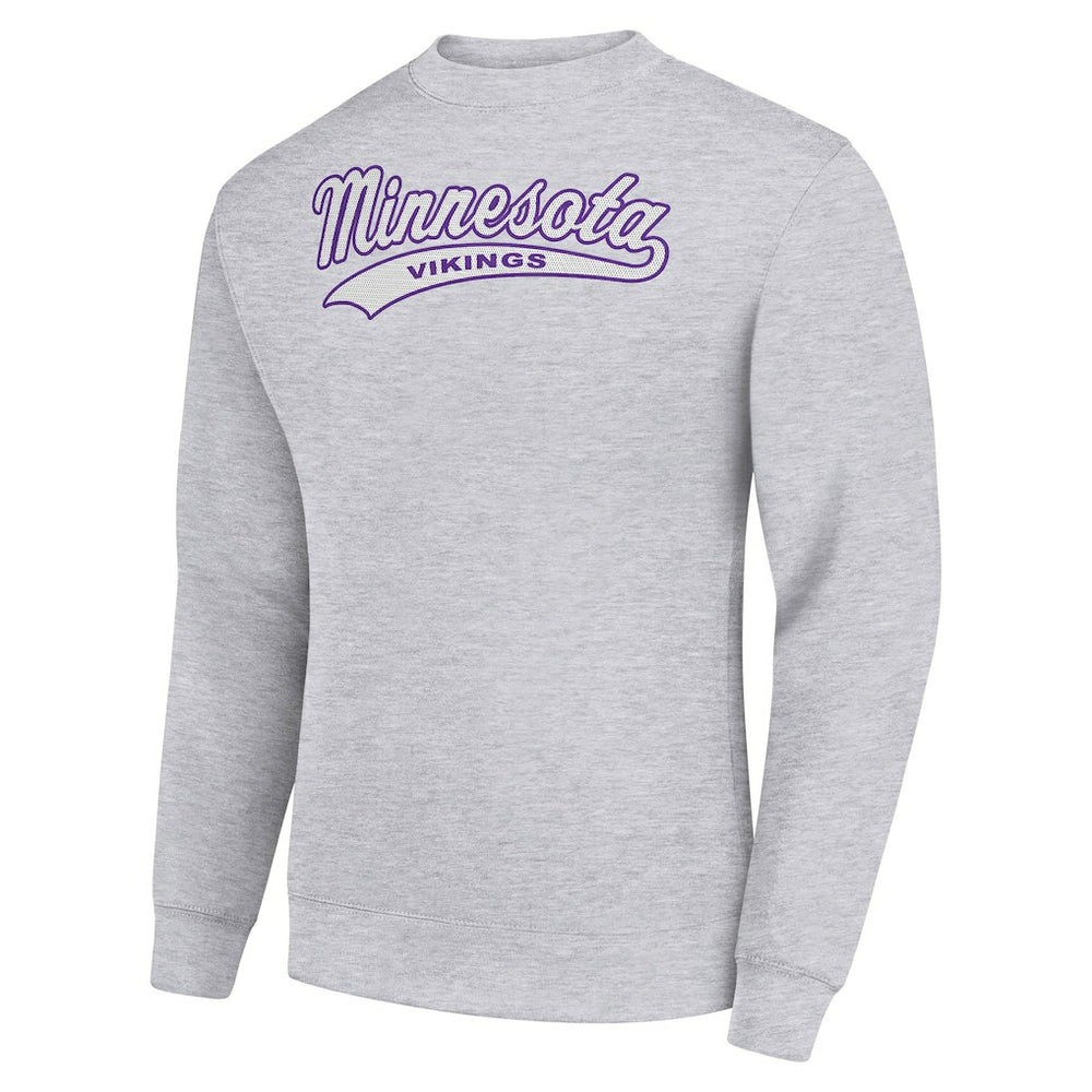 Starter Tailsweep Team Graphic Tri-Blend Fleece Pullover Sweatshirt - Minnesota Vikings Pullover