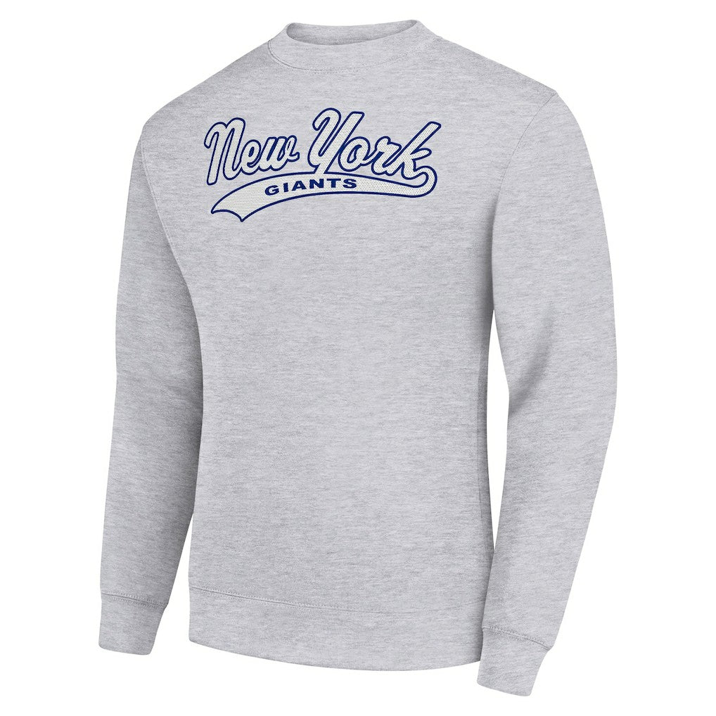 Starter Tailsweep Team Graphic Tri-Blend Fleece Pullover Sweatshirt - New York Giants Pullover