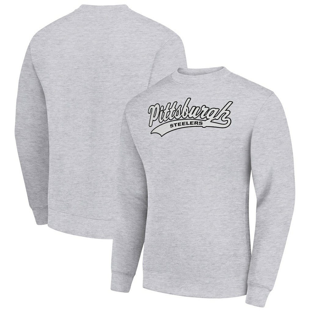 Starter Tailsweep Team Graphic Tri-Blend Fleece Pullover Sweatshirt - Pittsburgh Steelers Pullover