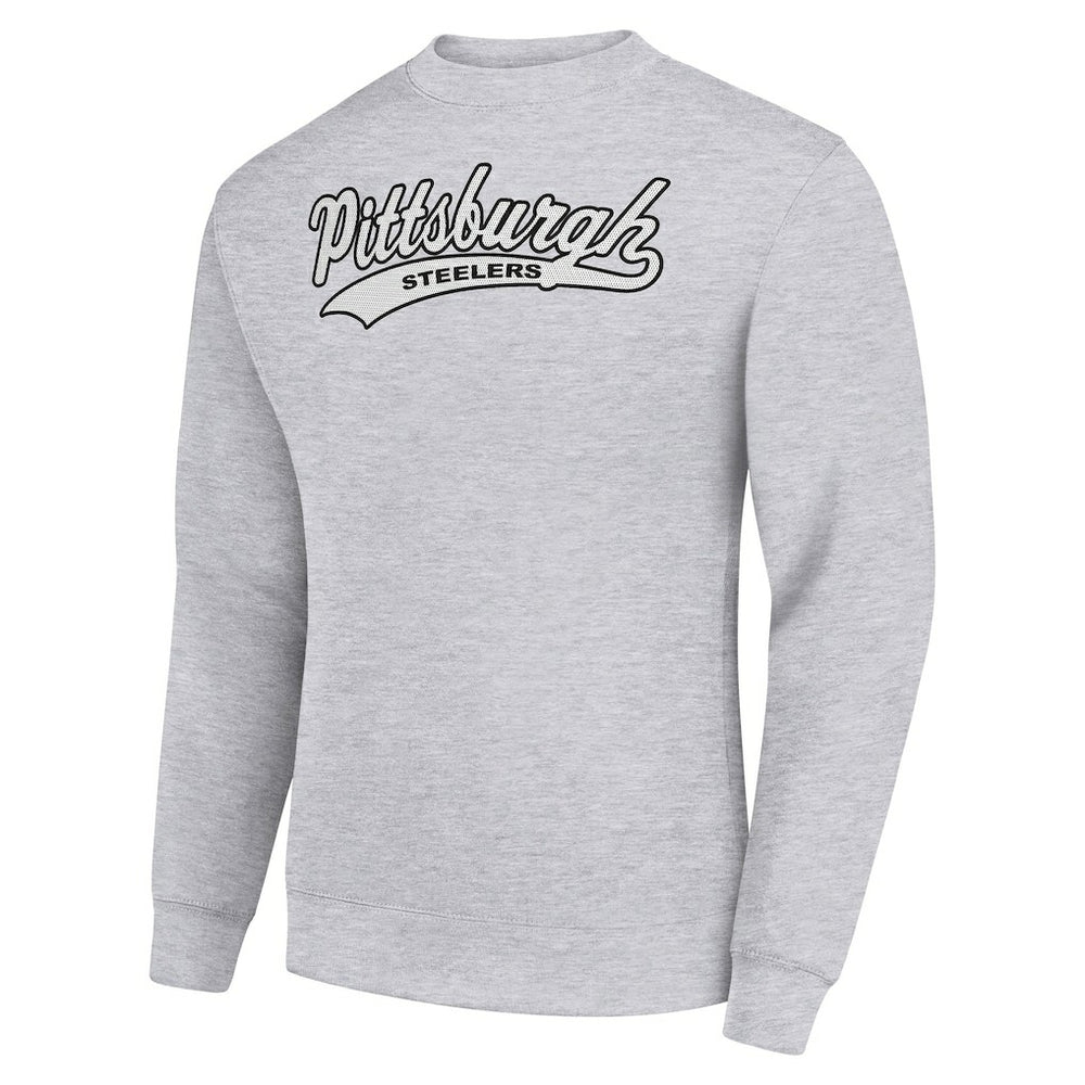 Starter Tailsweep Team Graphic Tri-Blend Fleece Pullover Sweatshirt - Pittsburgh Steelers Pullover