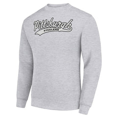 Starter Tailsweep Team Graphic Tri-Blend Fleece Pullover Sweatshirt - Pittsburgh Steelers Pullover