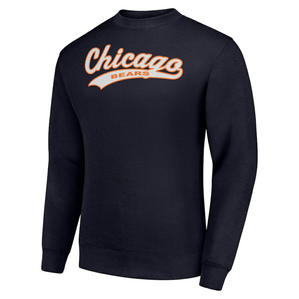 Starter Tailsweep Team Graphic Tri-Blend Fleece Pullover Sweatshirt - Chicago Bears Pullover