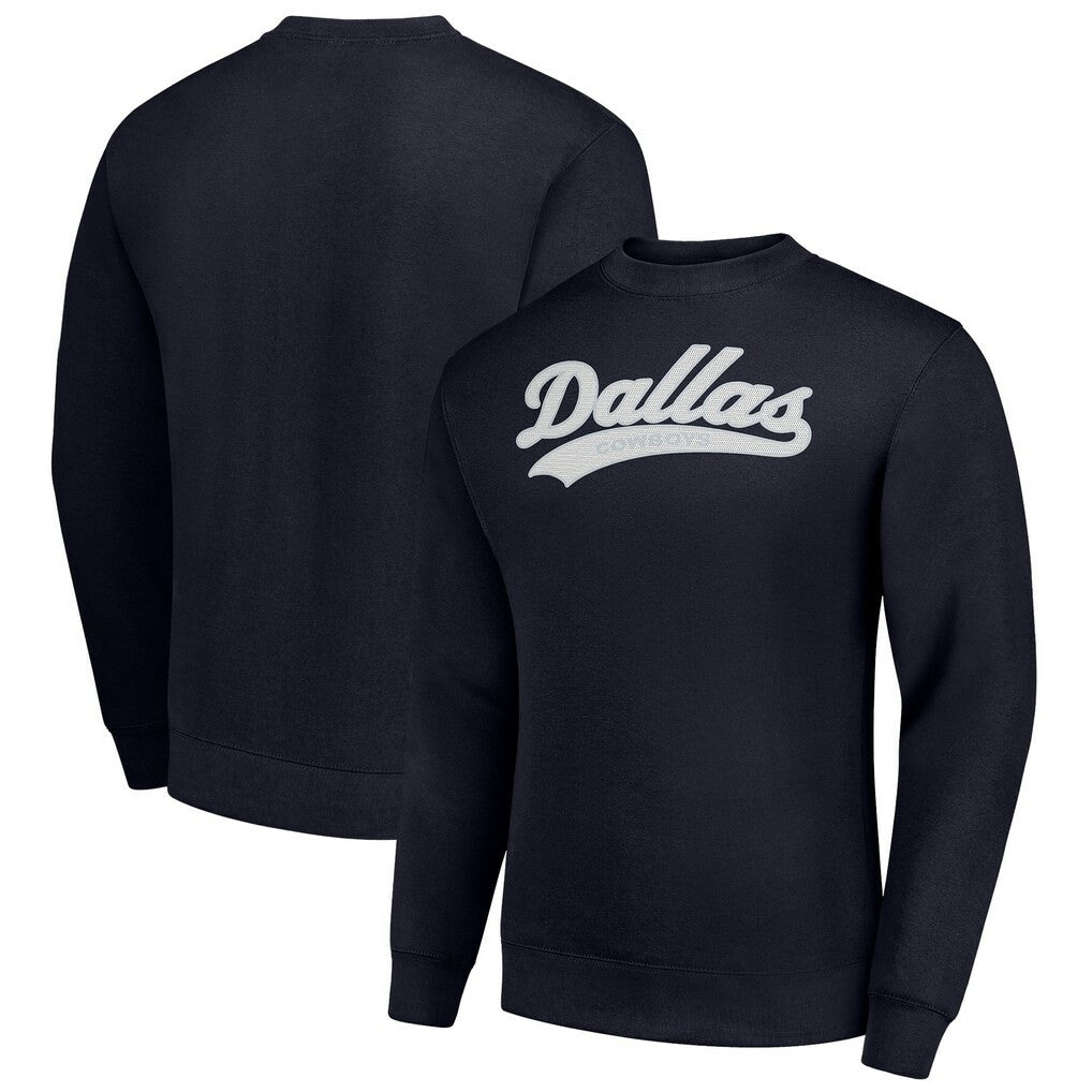 Starter Tailsweep Team Graphic Tri-Blend Fleece Pullover Sweatshirt - Dallas Cowboys Pullover