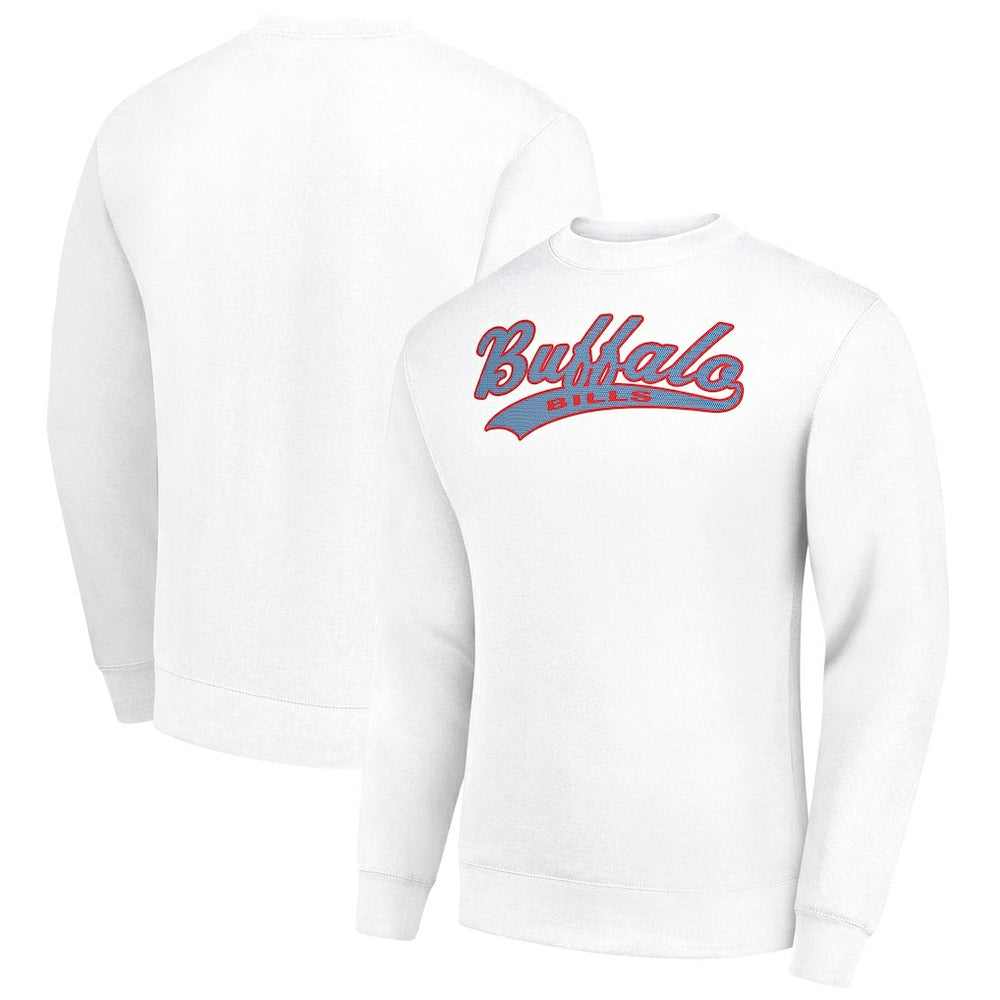 Starter Tailsweep Team Graphic Tri-Blend Fleece Pullover Sweatshirt - Buffalo Bills Pullover