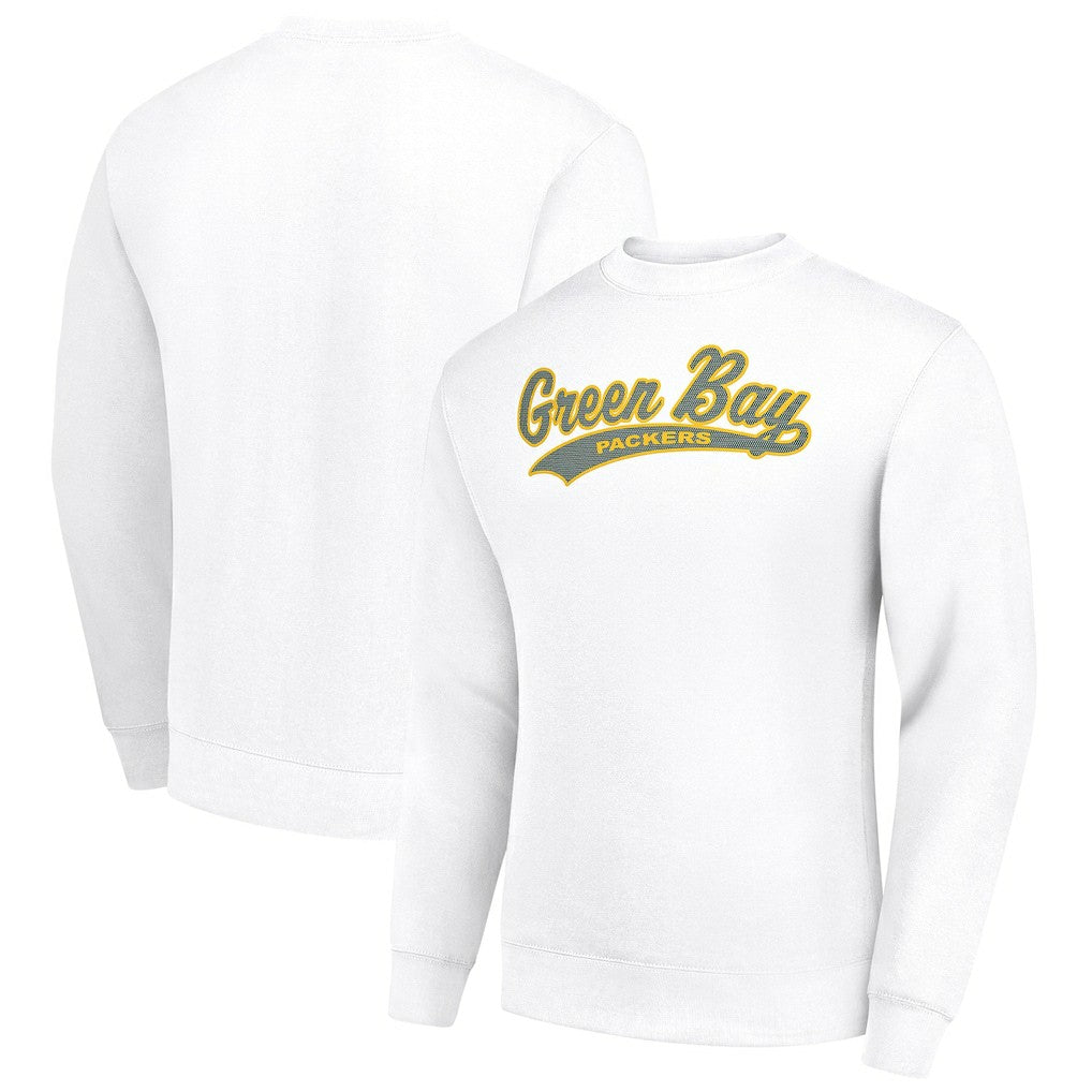 Starter Tailsweep Team Graphic Tri-Blend Fleece Pullover Sweatshirt - Green Bay Packers Pullover