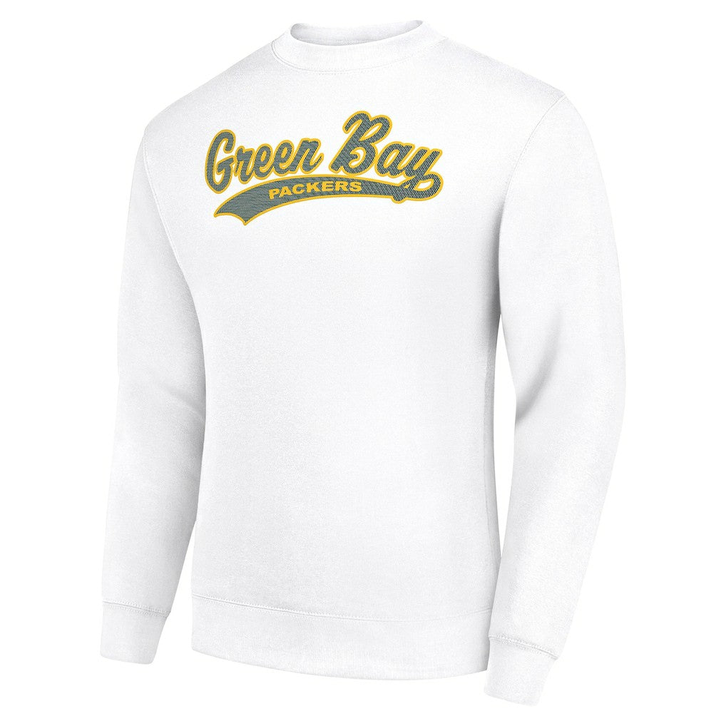 Starter Tailsweep Team Graphic Tri-Blend Fleece Pullover Sweatshirt - Green Bay Packers Pullover