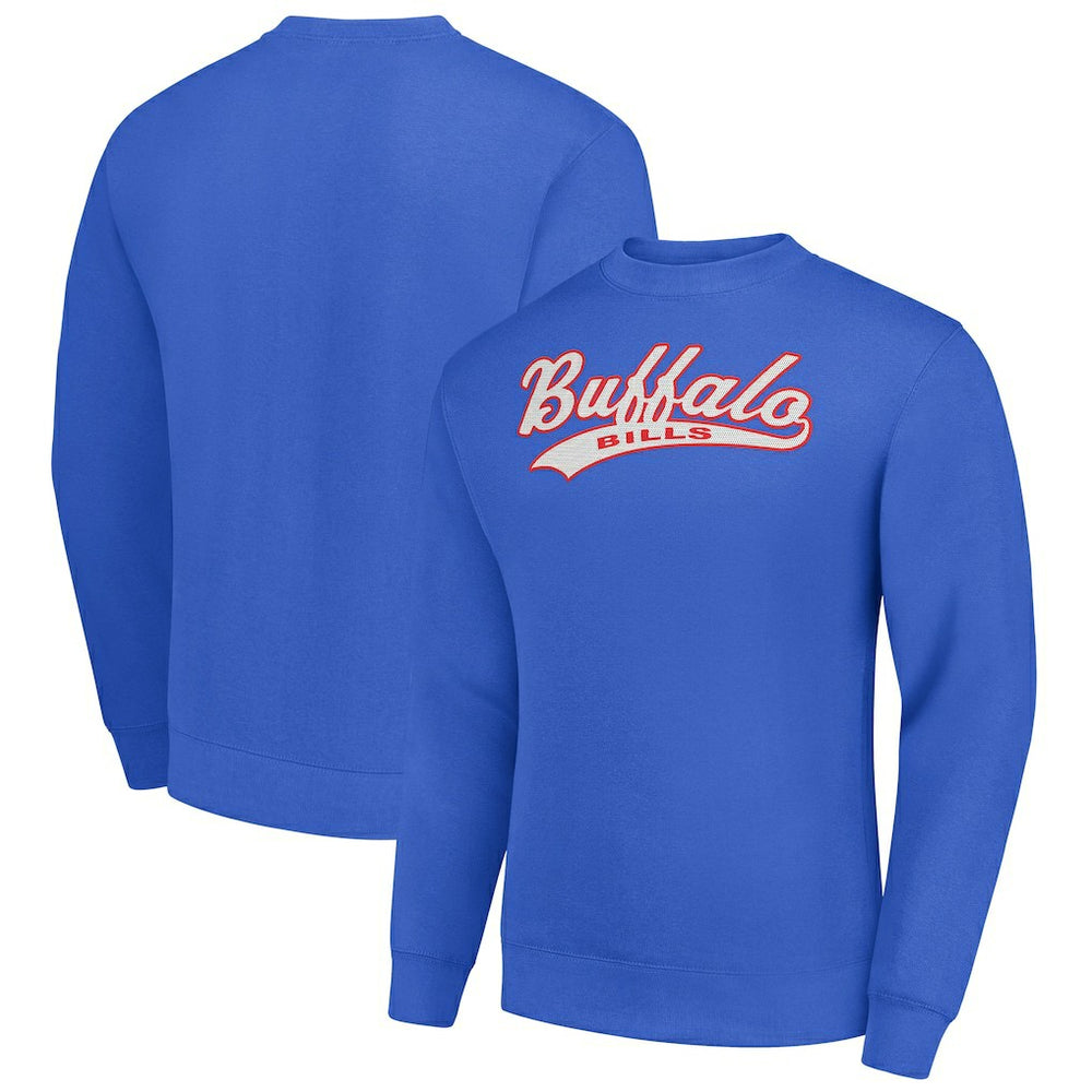 Starter Tailsweep Team Graphic Tri-Blend Fleece Pullover Sweatshirt - Buffalo Bills Pullover