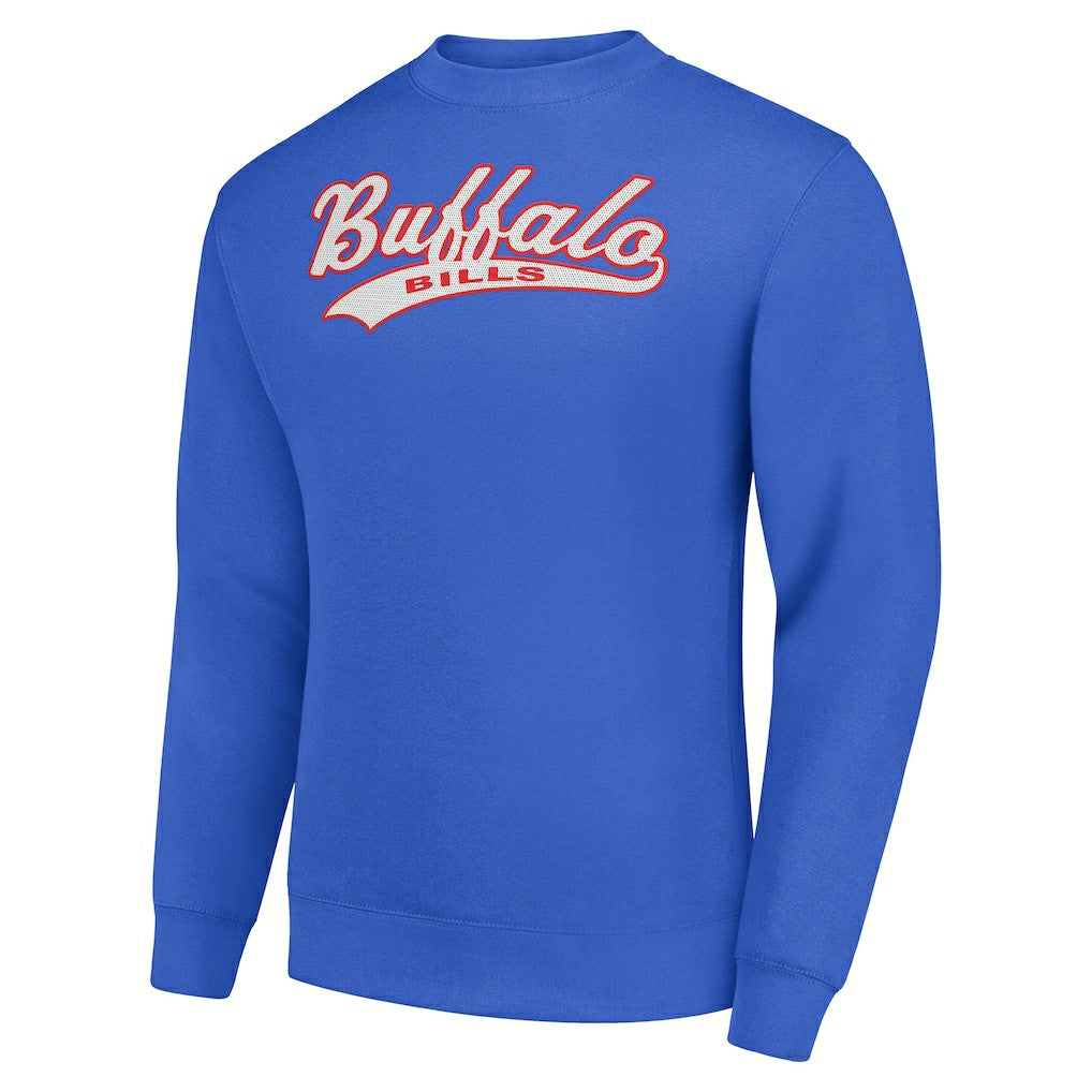 Starter Tailsweep Team Graphic Tri-Blend Fleece Pullover Sweatshirt - Buffalo Bills Pullover
