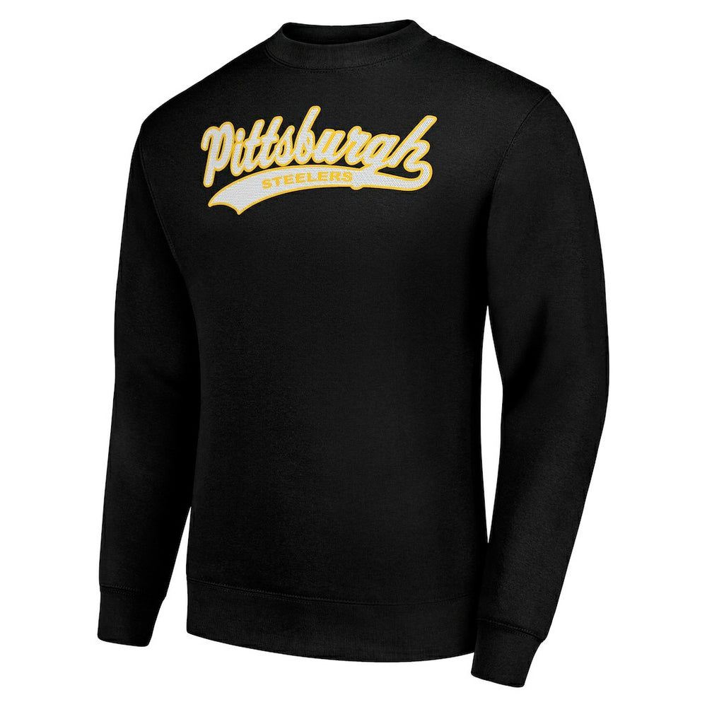 Starter Tailsweep Team Graphic Tri-Blend Fleece Pullover Sweatshirt - Pittsburgh Steelers Pullover