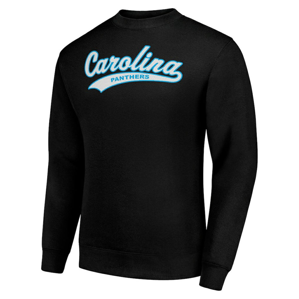Starter Tailsweep Team Graphic Tri-Blend Fleece Pullover Sweatshirt - Carolina Panthers Pullover