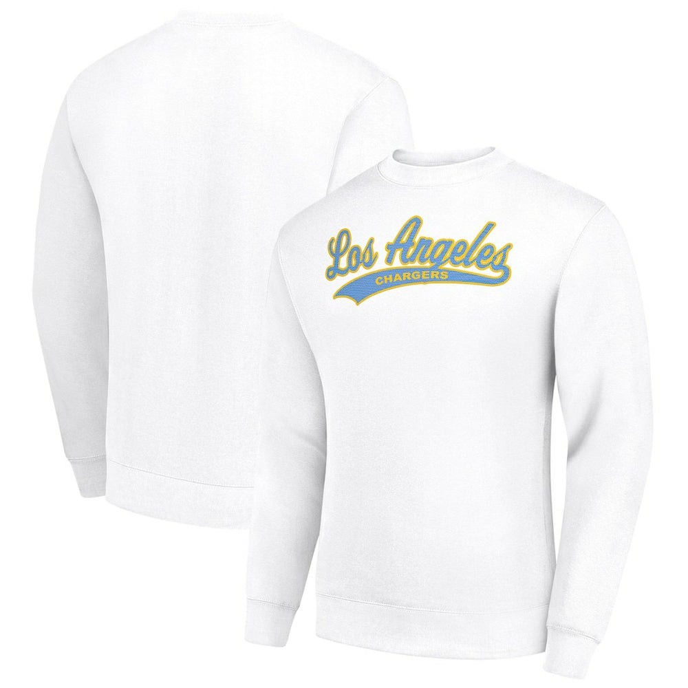 Starter Tailsweep Team Graphic Tri-Blend Fleece Pullover Sweatshirt - Los Angeles Chargers Pullover