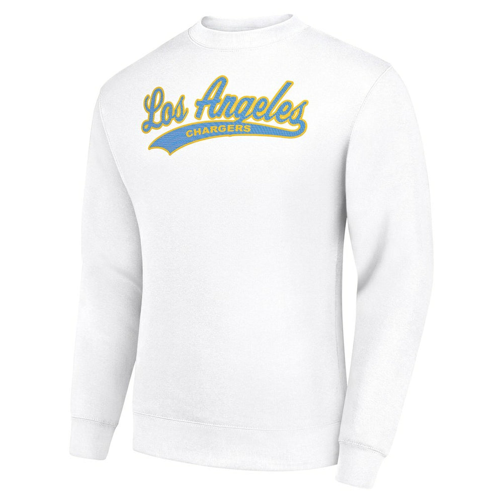 Starter Tailsweep Team Graphic Tri-Blend Fleece Pullover Sweatshirt - Los Angeles Chargers Pullover