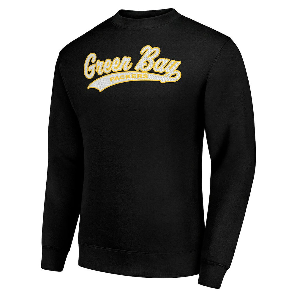 Starter Tailsweep Team Graphic Tri-Blend Fleece Pullover Sweatshirt - Green Bay Packers Pullover