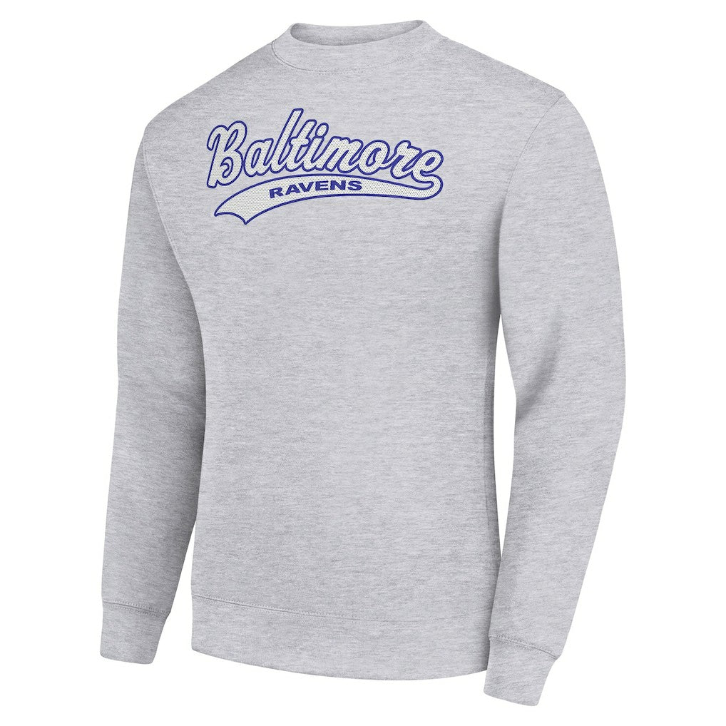 Starter Tailsweep Team Graphic Tri-Blend Fleece Pullover Sweatshirt - Baltimore Ravens Pullover