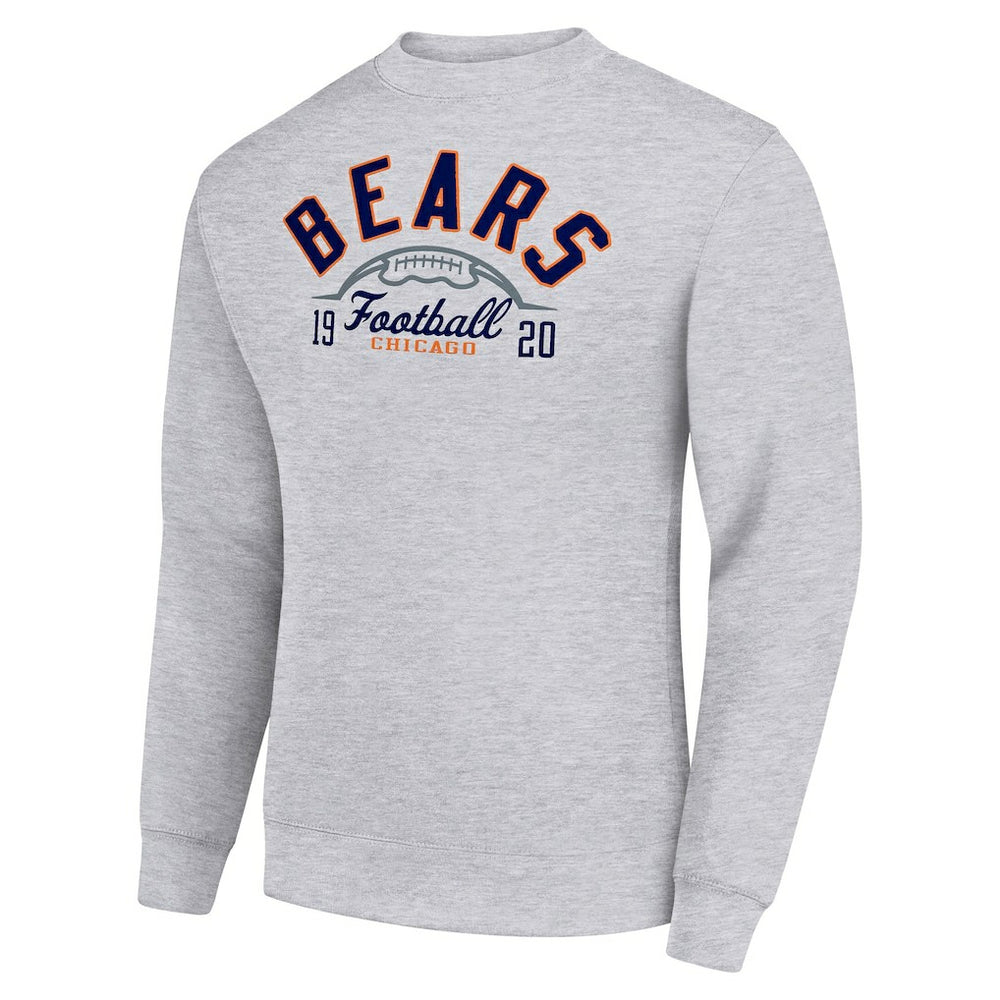 Starter Half Ball Team Graphic Tri-Blend Fleece Pullover Sweatshirt - Chicago Bears Pullover