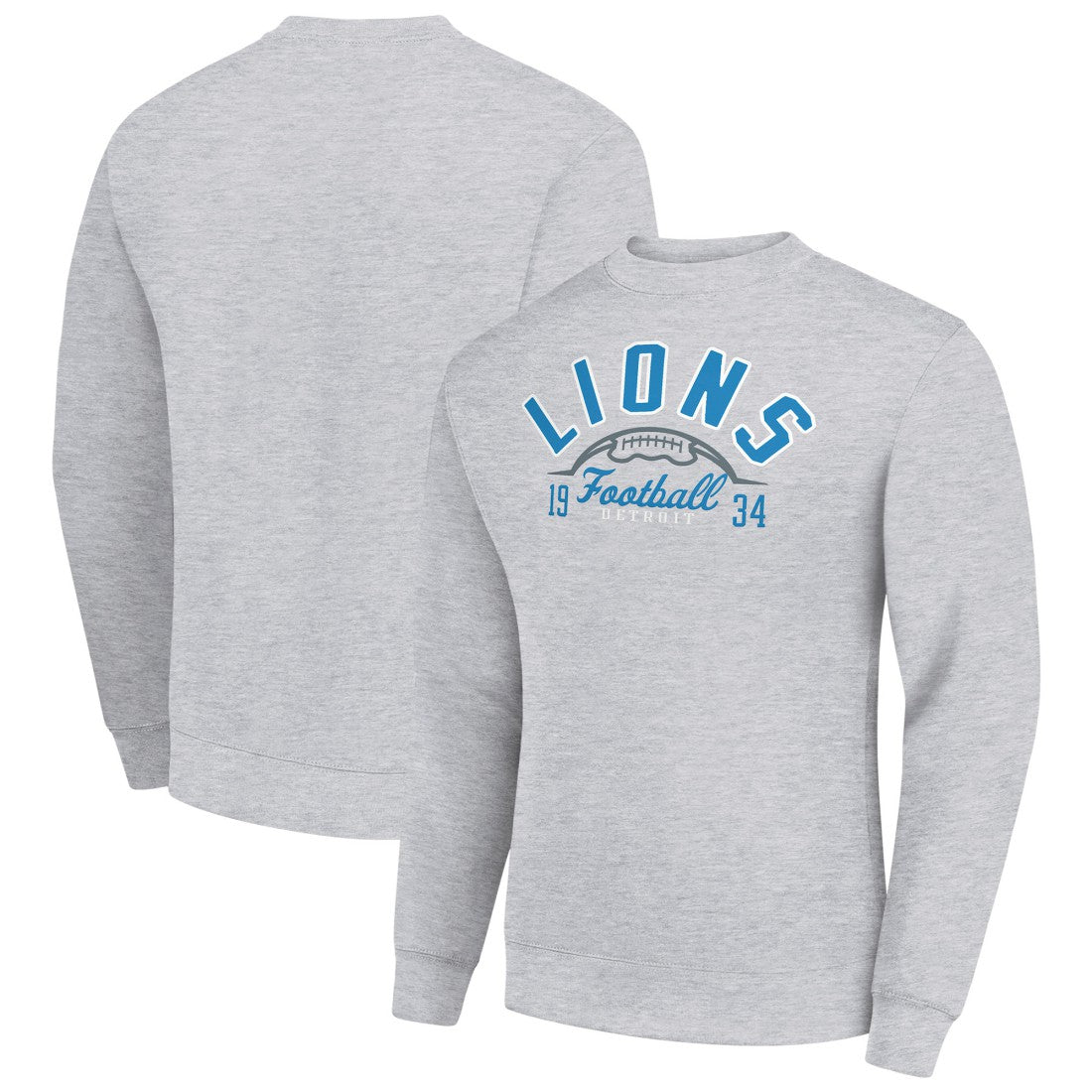 Starter Half Ball Team Graphic Tri-Blend Fleece Pullover Sweatshirt - Detroit Lions Pullover