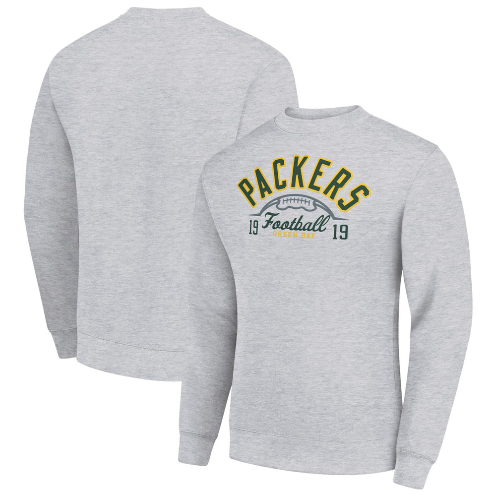 Starter Half Ball Team Graphic Tri-Blend Fleece Pullover Sweatshirt - Green Bay Packers Pullover