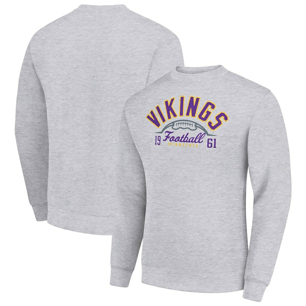 Starter Half Ball Team Graphic Tri-Blend Fleece Pullover Sweatshirt - Minnesota Vikings Pullover