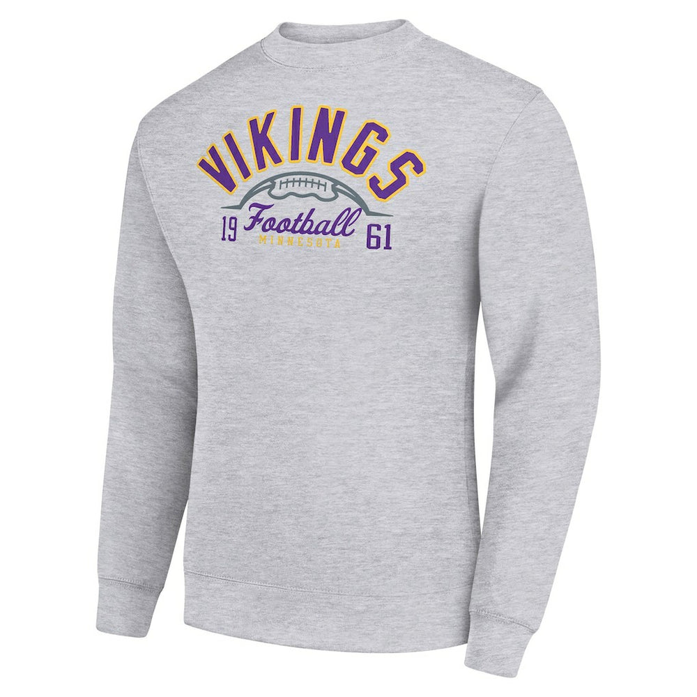 Starter Half Ball Team Graphic Tri-Blend Fleece Pullover Sweatshirt - Minnesota Vikings Pullover