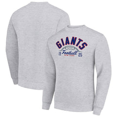 Starter Half Ball Team Graphic Tri-Blend Fleece Pullover Sweatshirt - New York Giants Pullover