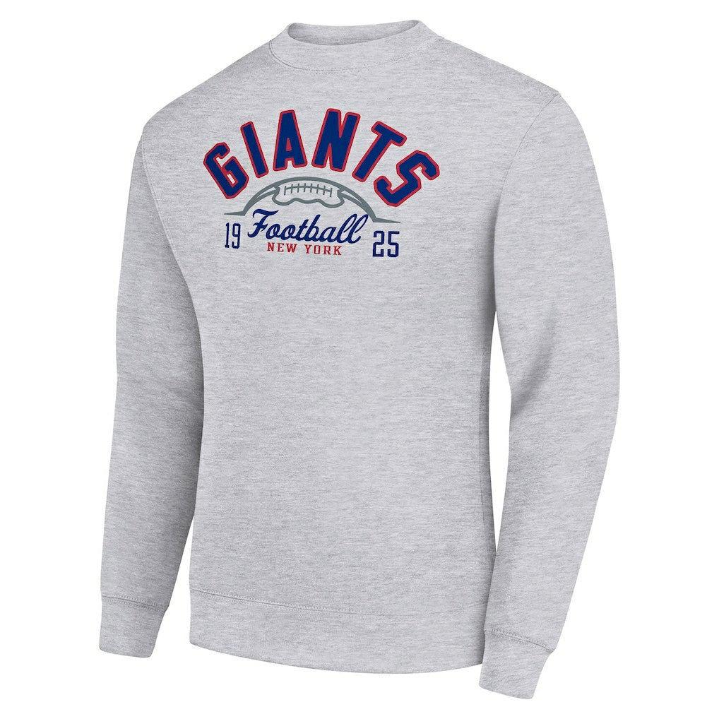 Starter Half Ball Team Graphic Tri-Blend Fleece Pullover Sweatshirt - New York Giants Pullover