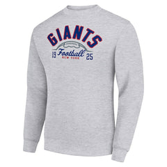 Starter Half Ball Team Graphic Tri-Blend Fleece Pullover Sweatshirt - New York Giants Pullover