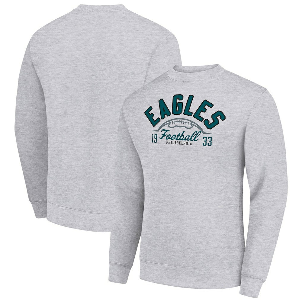 Starter Half Ball Team Graphic Tri-Blend Fleece Pullover Sweatshirt - Philadelphia Eagles Pullover