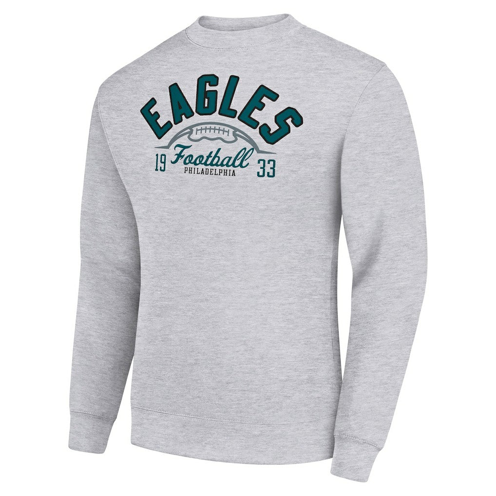 Starter Half Ball Team Graphic Tri-Blend Fleece Pullover Sweatshirt - Philadelphia Eagles Pullover
