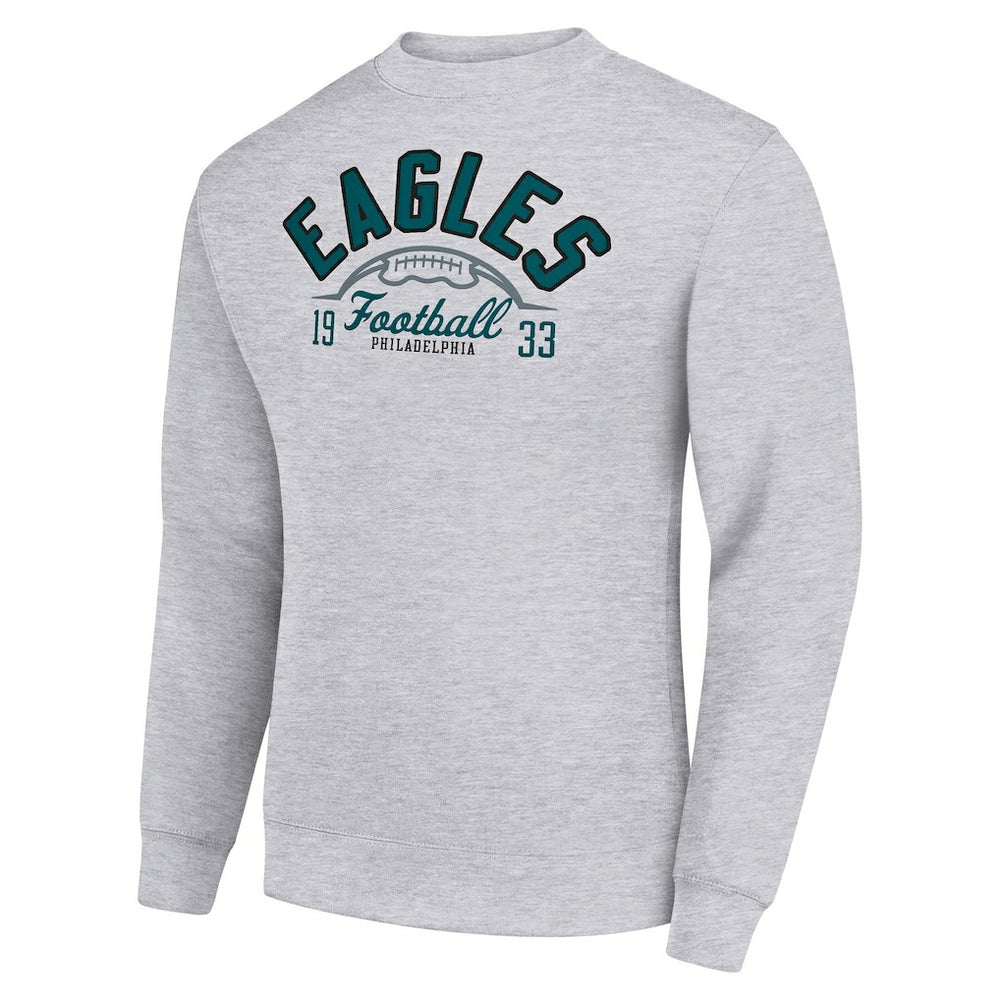 Starter Half Ball Team Graphic Tri-Blend Fleece Pullover Sweatshirt - Philadelphia Eagles Pullover