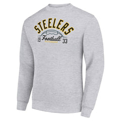 Starter Half Ball Team Graphic Tri-Blend Fleece Pullover Sweatshirt - Pittsburgh Steelers Pullover