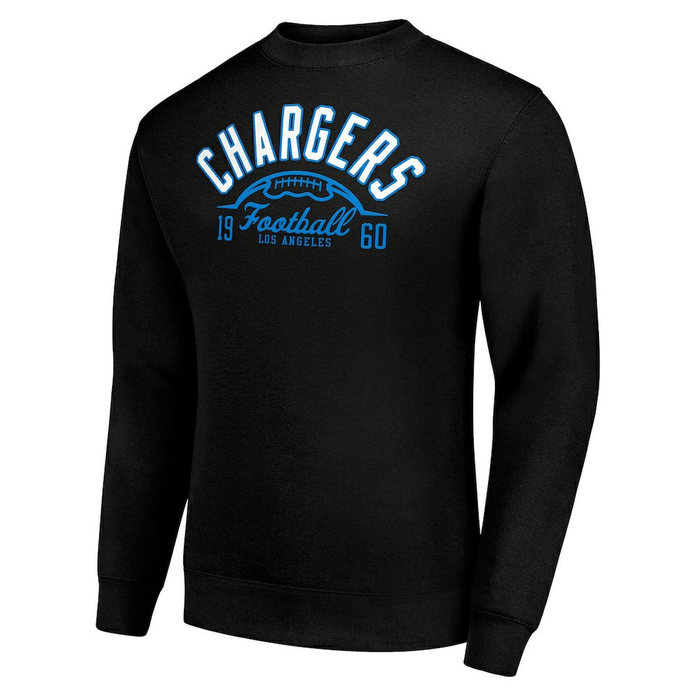 Starter Half Ball Team Graphic Tri-Blend Fleece Pullover Sweatshirt - Los Angeles Chargers Pullover