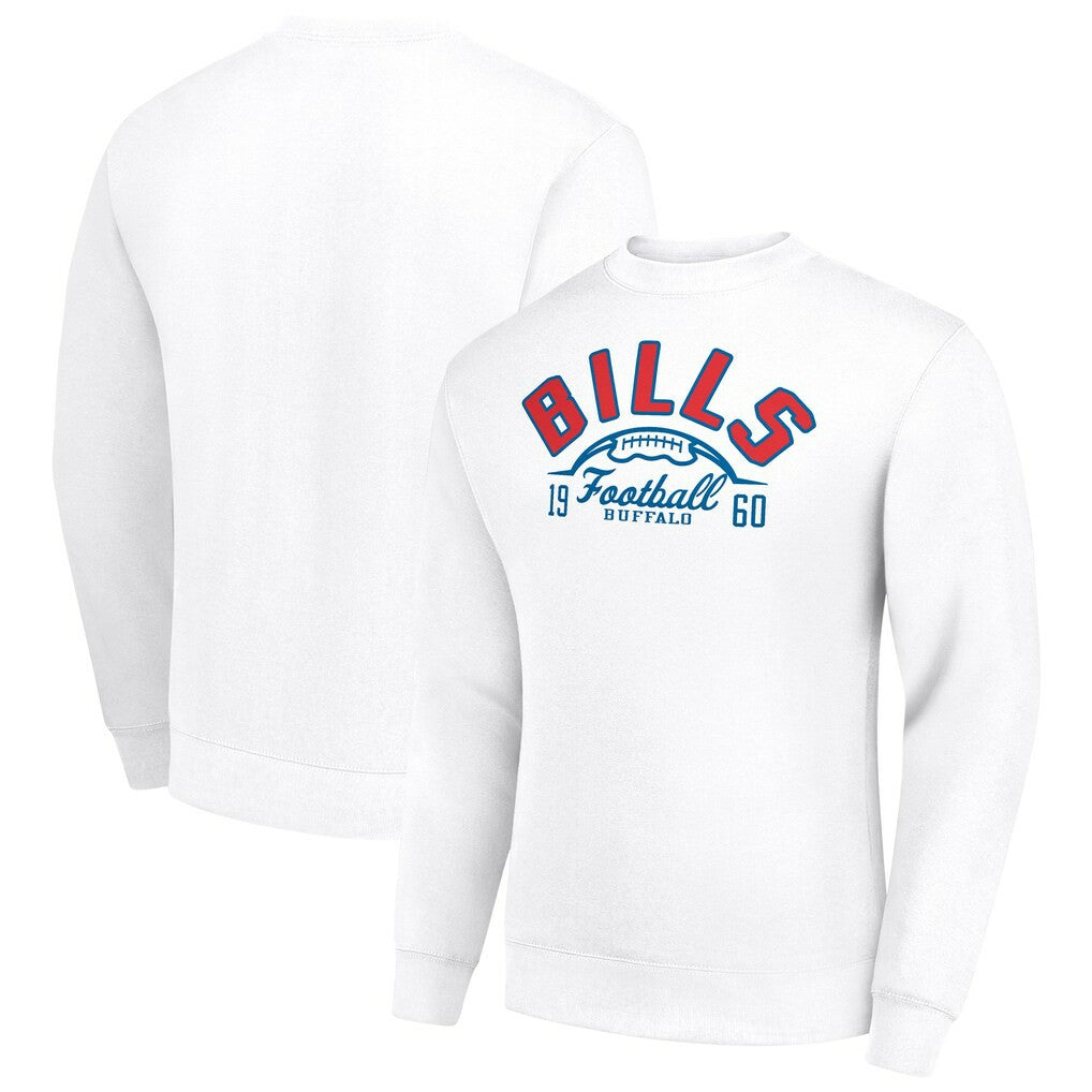 Starter Half Ball Team Graphic Tri-Blend Fleece Pullover Sweatshirt - Buffalo Bills Pullover