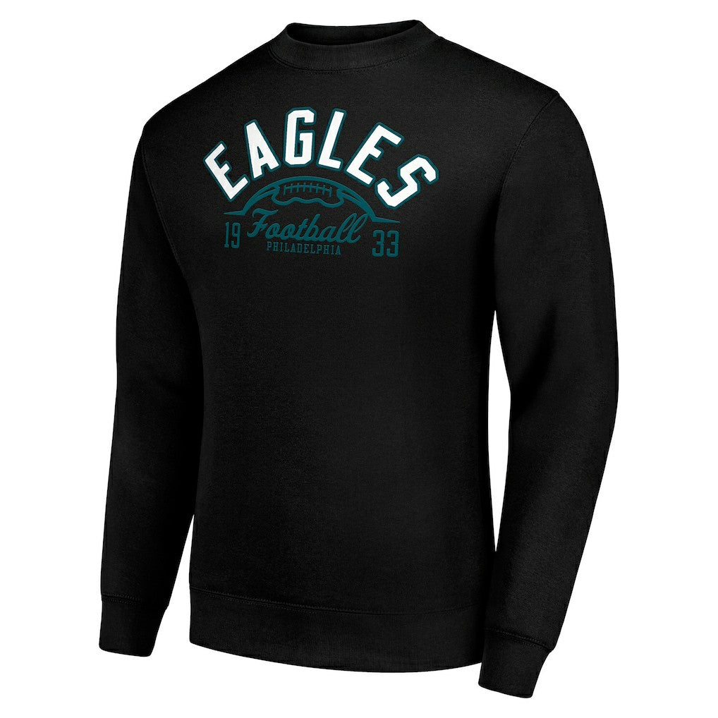 Starter Half Ball Team Graphic Tri-Blend Fleece Pullover Sweatshirt - Philadelphia Eagles Pullover