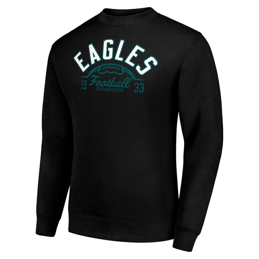 Starter Half Ball Team Graphic Tri-Blend Fleece Pullover Sweatshirt - Philadelphia Eagles Pullover