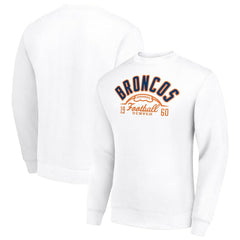 Starter Half Ball Team Graphic Tri-Blend Fleece Pullover Sweatshirt - Denver Broncos Pullover