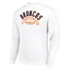 Starter Half Ball Team Graphic Tri-Blend Fleece Pullover Sweatshirt - Denver Broncos Pullover