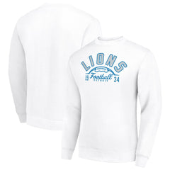 Starter Half Ball Team Graphic Tri-Blend Fleece Pullover Sweatshirt - Detroit Lions Pullover