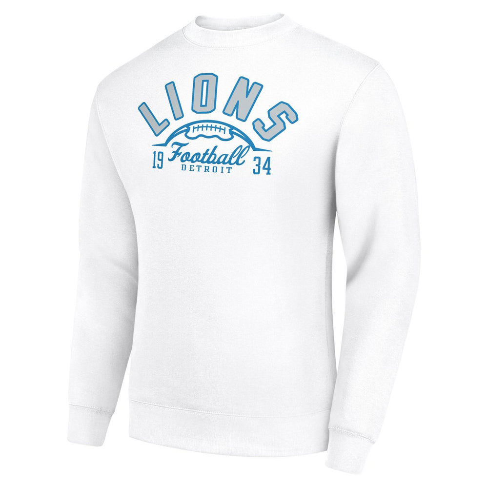 Starter Half Ball Team Graphic Tri-Blend Fleece Pullover Sweatshirt - Detroit Lions Pullover