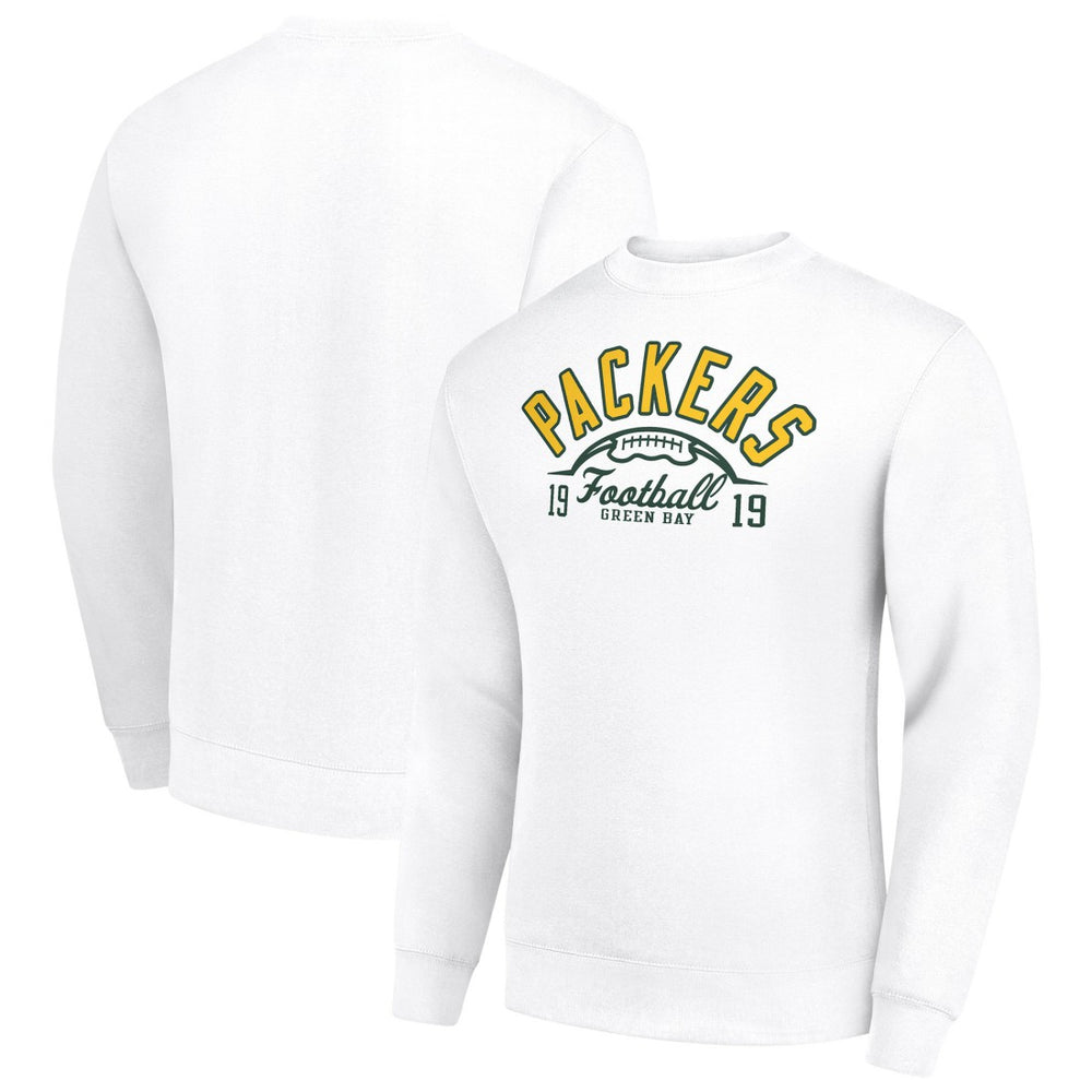 Starter Half Ball Team Graphic Tri-Blend Fleece Pullover Sweatshirt - Green Bay Packers Pullover