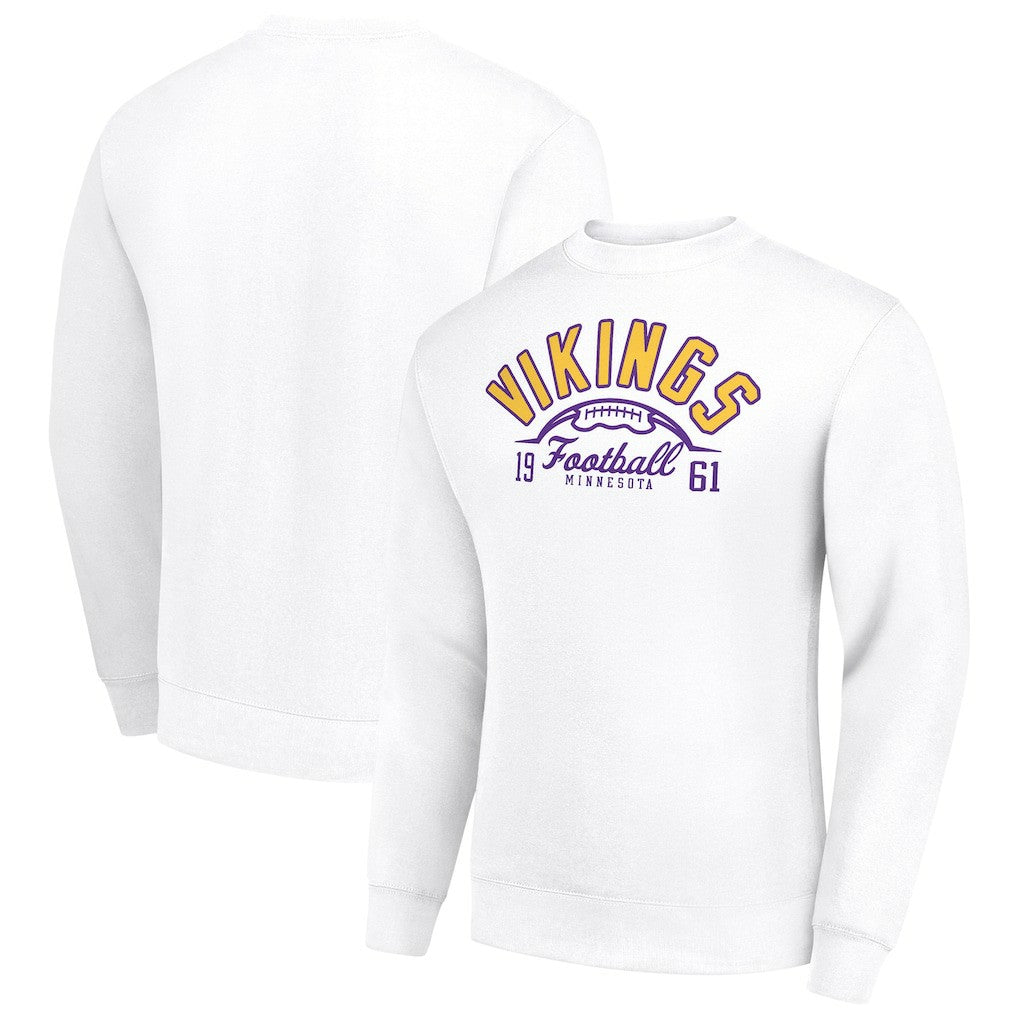 Starter Half Ball Team Graphic Tri-Blend Fleece Pullover Sweatshirt - Minnesota Vikings Pullover