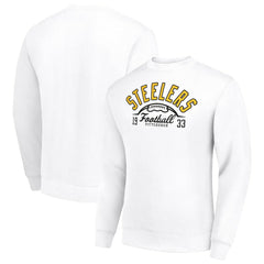 Starter Half Ball Team Graphic Tri-Blend Fleece Pullover Sweatshirt - Pittsburgh Steelers Pullover