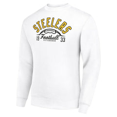 Starter Half Ball Team Graphic Tri-Blend Fleece Pullover Sweatshirt - Pittsburgh Steelers Pullover
