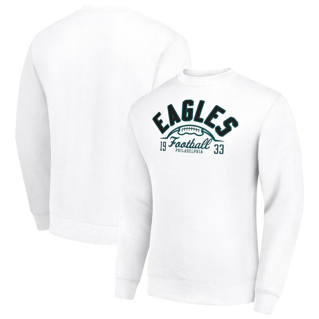 Starter Half Ball Team Graphic Tri-Blend Fleece Pullover Sweatshirt - Philadelphia Eagles Pullover