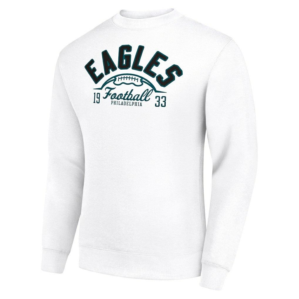 Starter Half Ball Team Graphic Tri-Blend Fleece Pullover Sweatshirt - Philadelphia Eagles Pullover