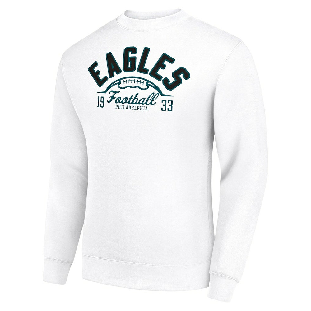 Starter Half Ball Team Graphic Tri-Blend Fleece Pullover Sweatshirt - Philadelphia Eagles Pullover
